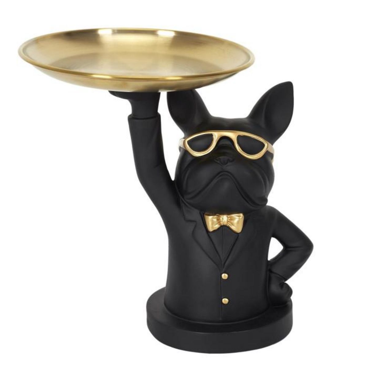 Paris Prix Statuette & Vide-Poche  Bulldog II  21cm Noir