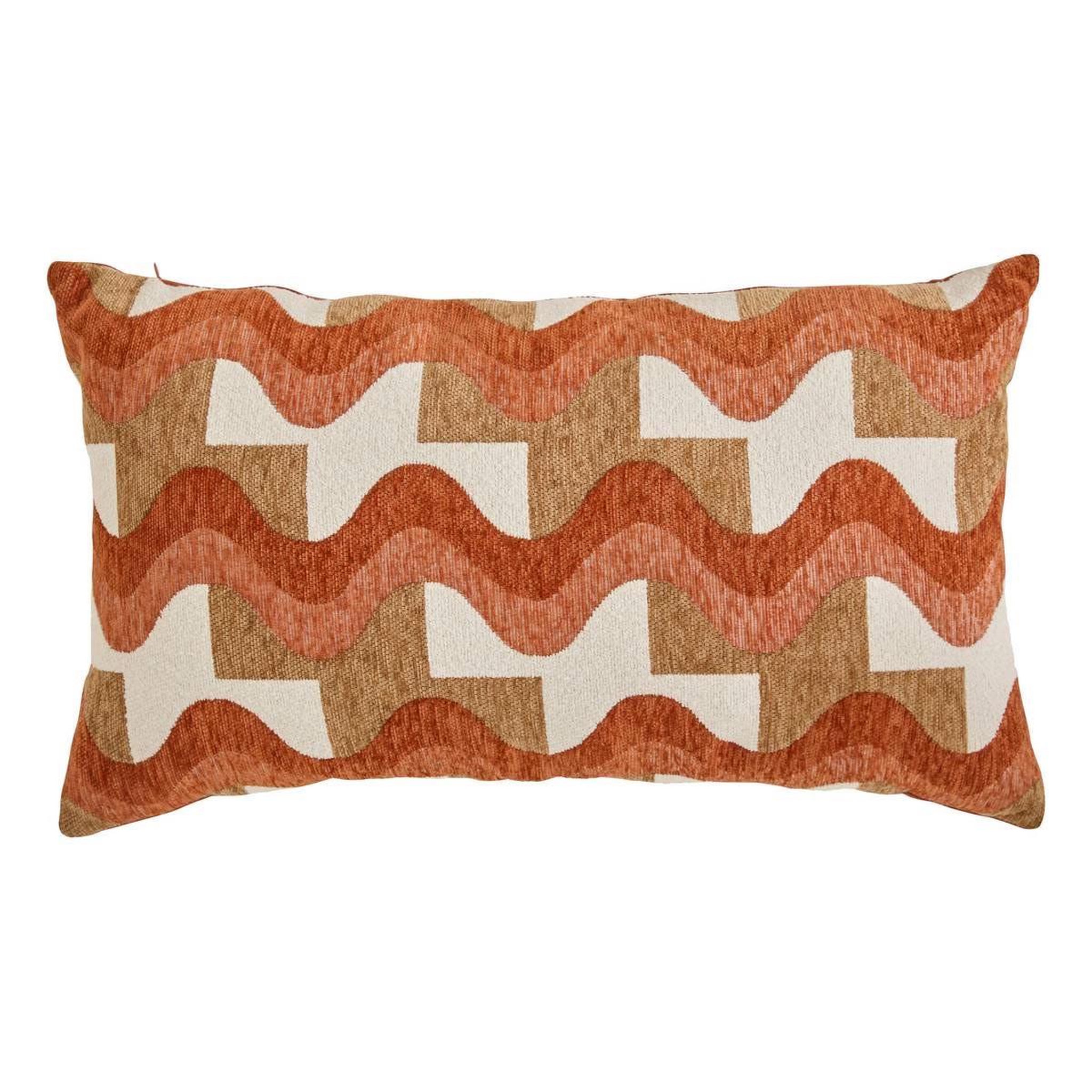 ATMOSPHERA Coussin en jacquard chenillé  floe  38x58cm ambre