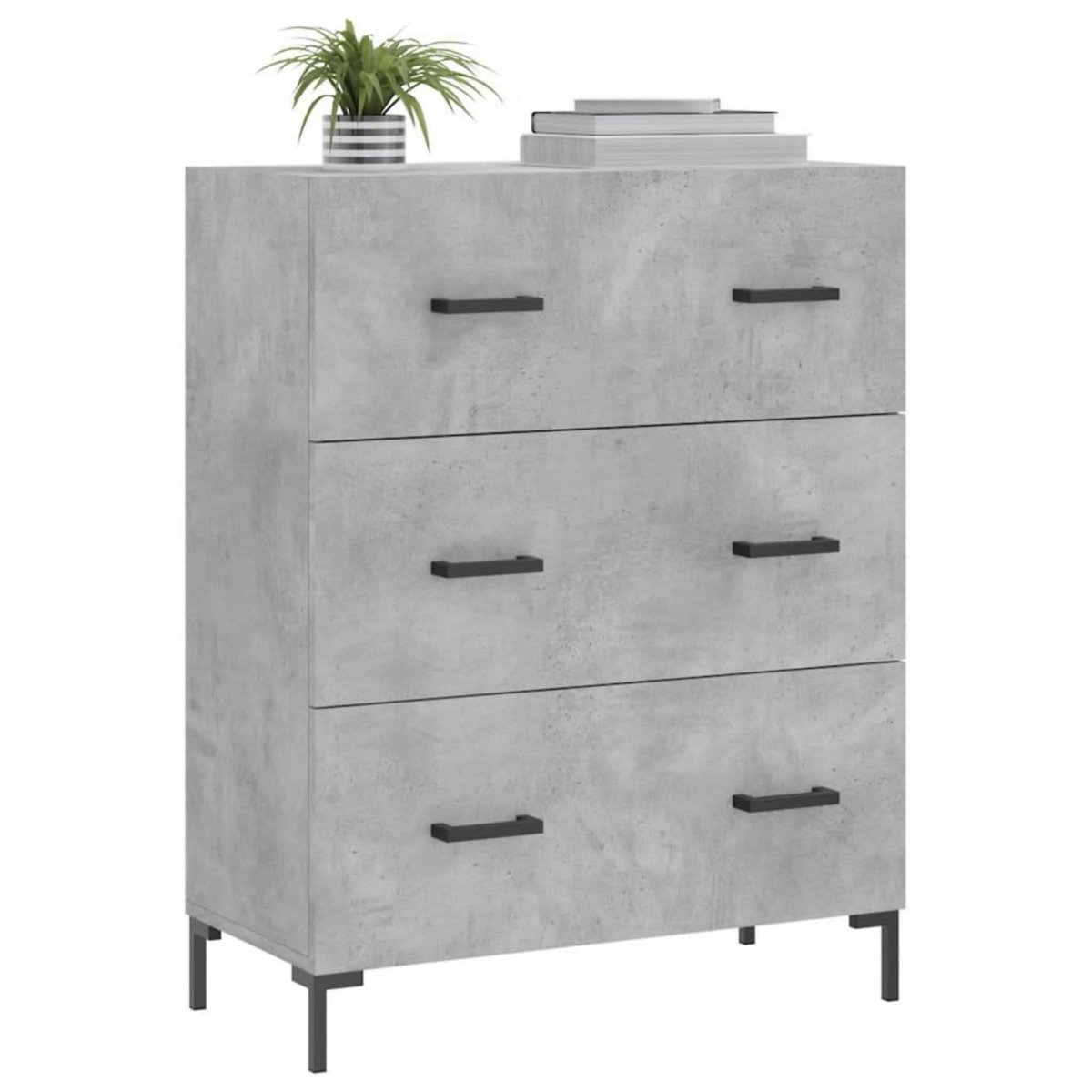 VIDAXL Buffet gris beton 69,5x34x90 cm bois d'ingenierie
