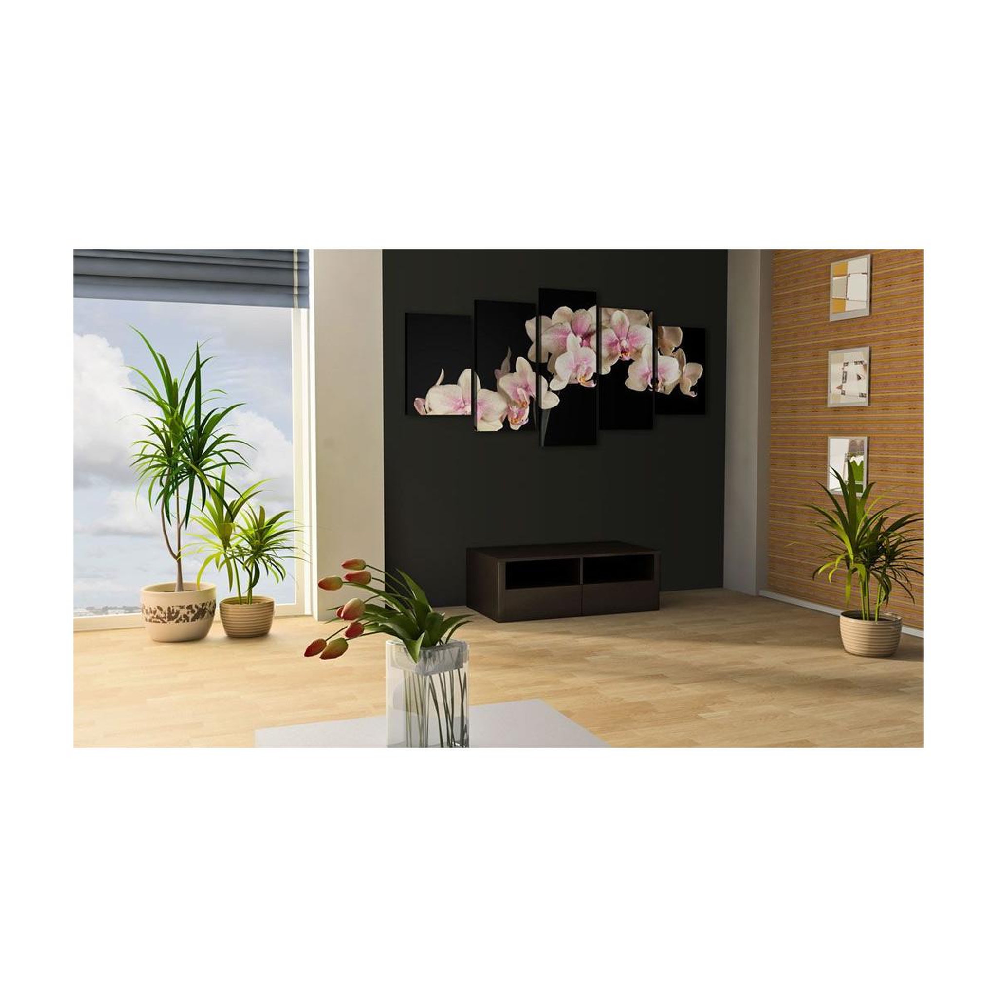 Voir la diapositive 2 : Paris Prix Tableau Imprimé  Orchidée sur Fond Contrasté