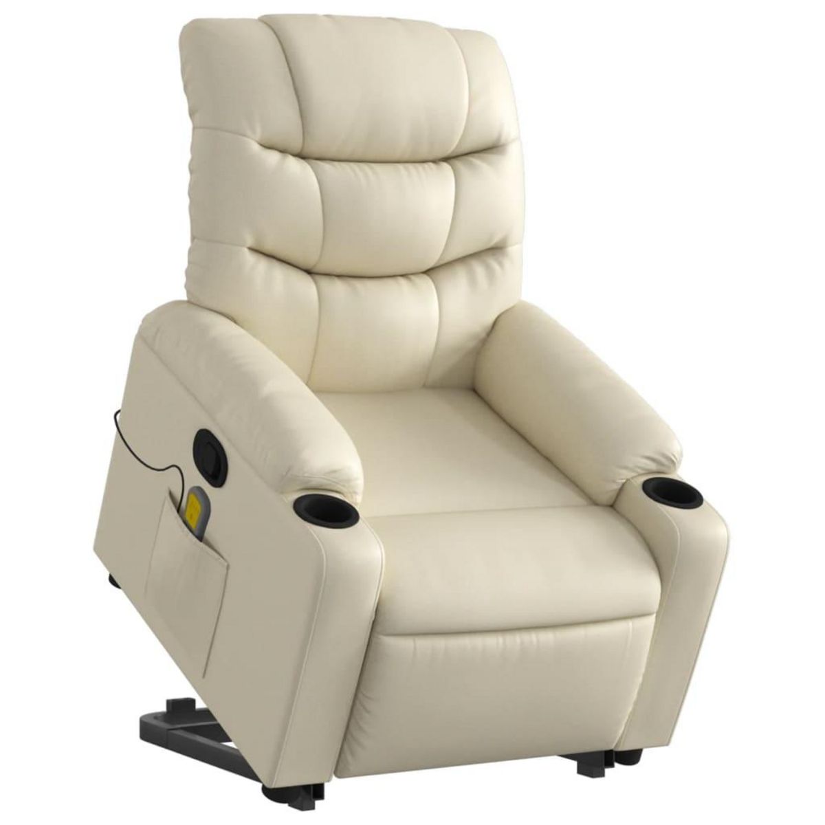 VIDAXL Fauteuil inclinable de massage Creme Similicuir
