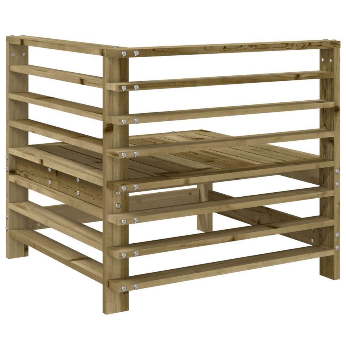 VIDAXL Canape d'angle de jardin bois de pin impregne