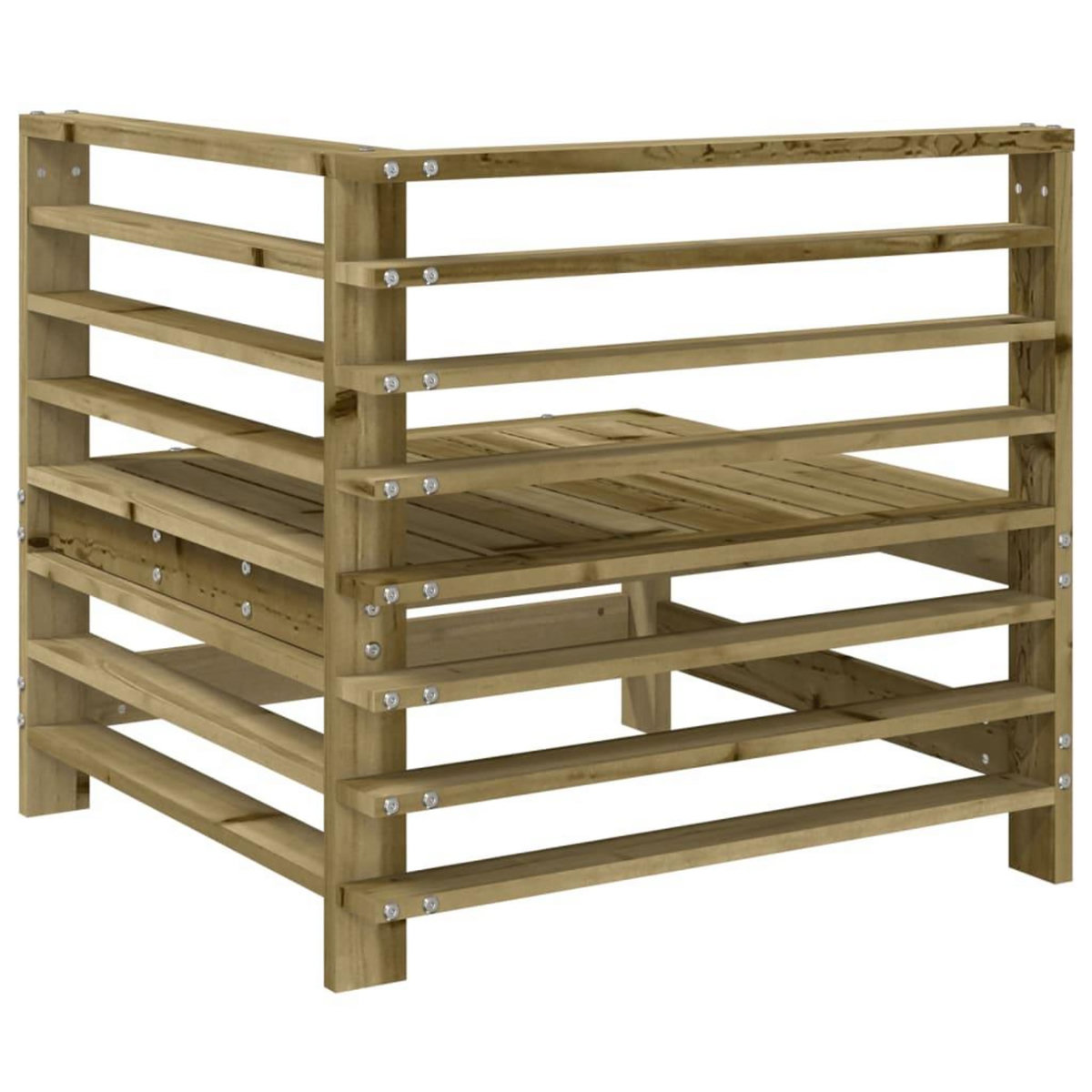 VIDAXL Canape d'angle de jardin bois de pin impregne