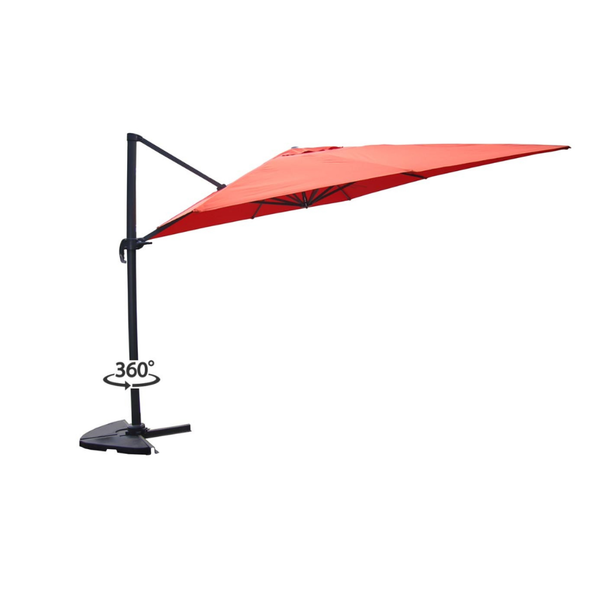 Voir la diapositive 5 : CONCEPT USINE Parasol  terracotta déporté carré 3 x 3 m rotatif à 360 PALATINO