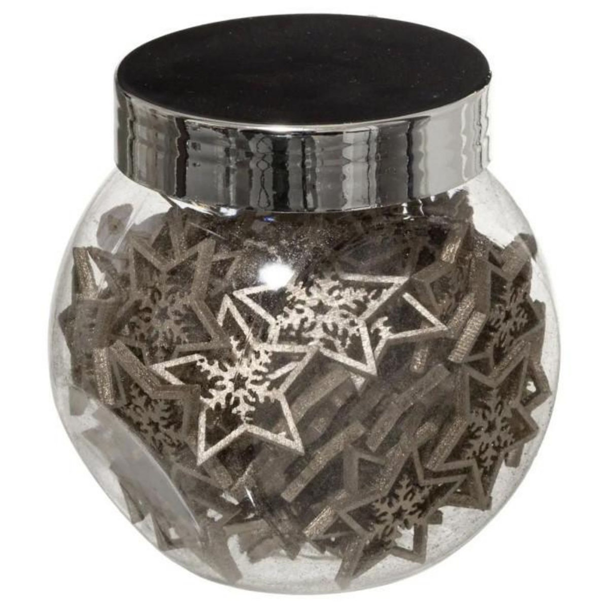 ATMOSPHERA Lot de 100 Étoiles en Bois  Bocal  7cm Or