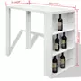 VIDAXL Table de bar MDF avec casier a bouteilles Blanc haut brillance