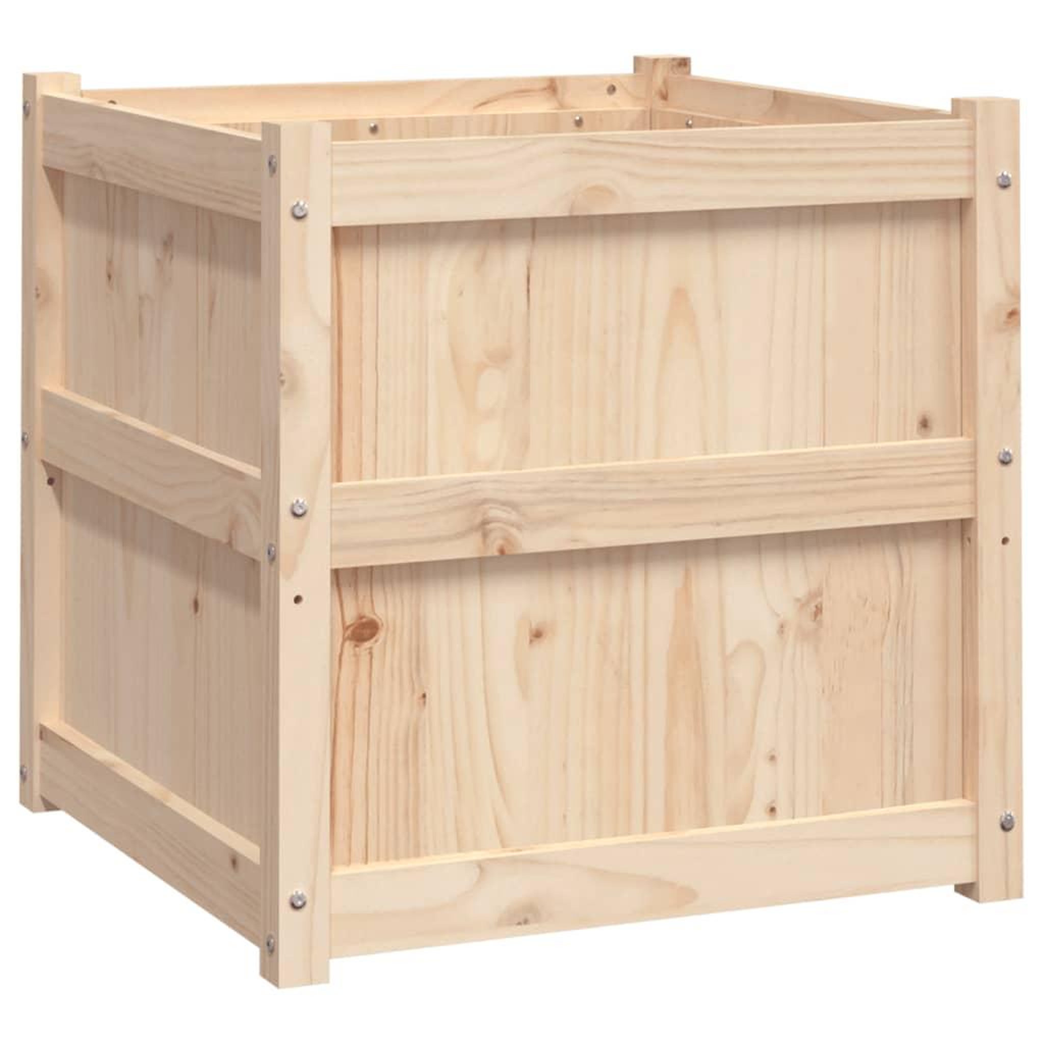 Voir la diapositive 2 : VIDAXL Jardiniere d'exterieur 60x60x60 cm bois de pin massif