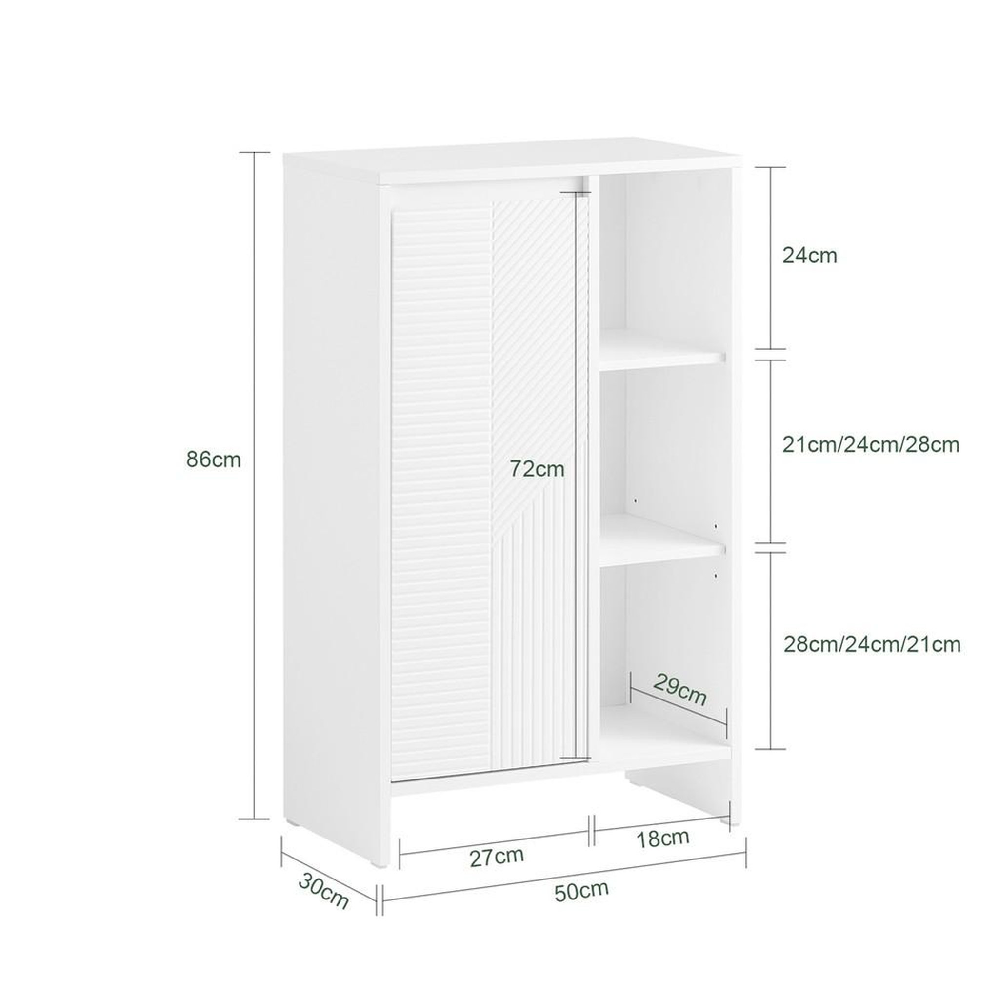 Voir la diapositive 3 : SOBUY SoBuy - Meuble De Buanderie à une porte - Blanc - 50x30x86cm - Moderne - BZR156-W