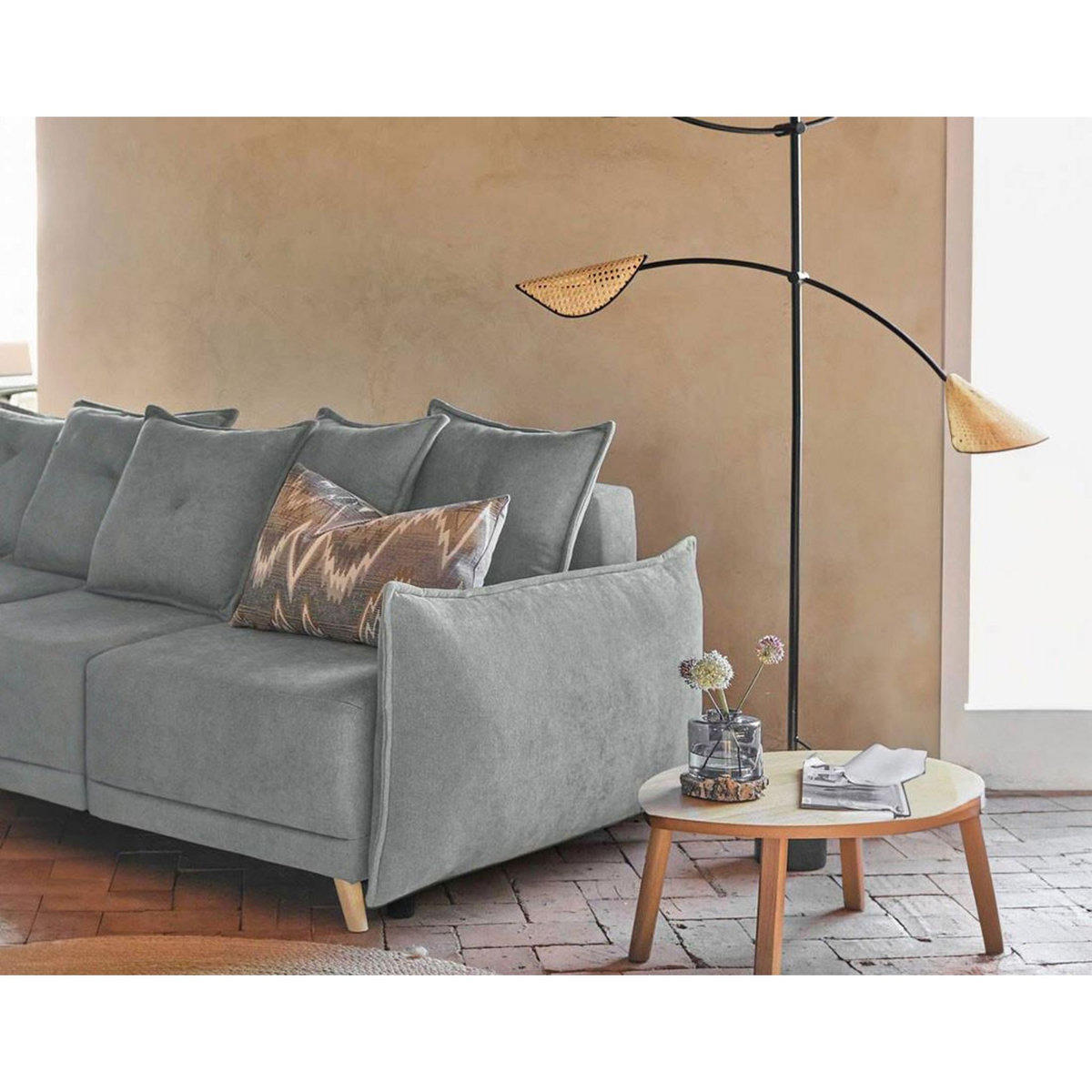 BEST MOBILIER Lena - canapé d'angle réversible convertible - 4 places - style scandinave