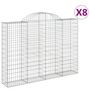 Voir la diapositive 2 : VIDAXL Paniers a gabions arques 8 pcs 200x30x140/160 cm Fer galvanise