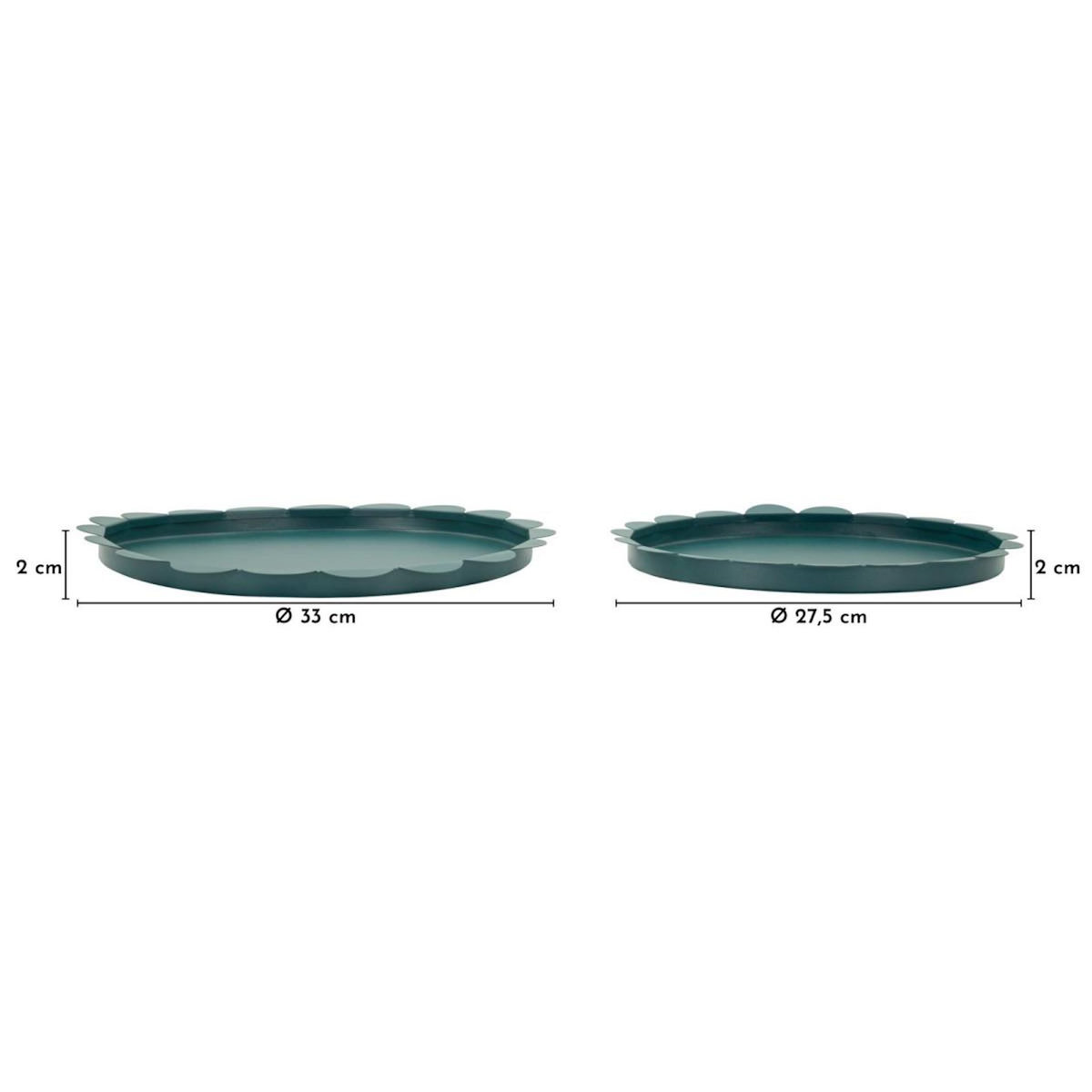 Paris Prix Lot de 2 Plateaux Déco  Saturn  33cm Bleu