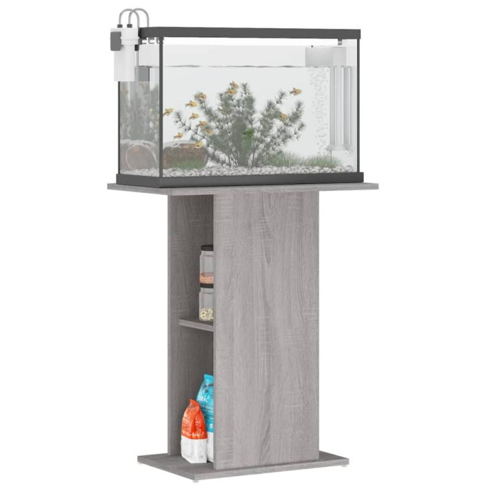 Voir la diapositive 3 : VIDAXL Support d aquarium sonoma gris 60,5x36x72,5cm bois d ingénierie