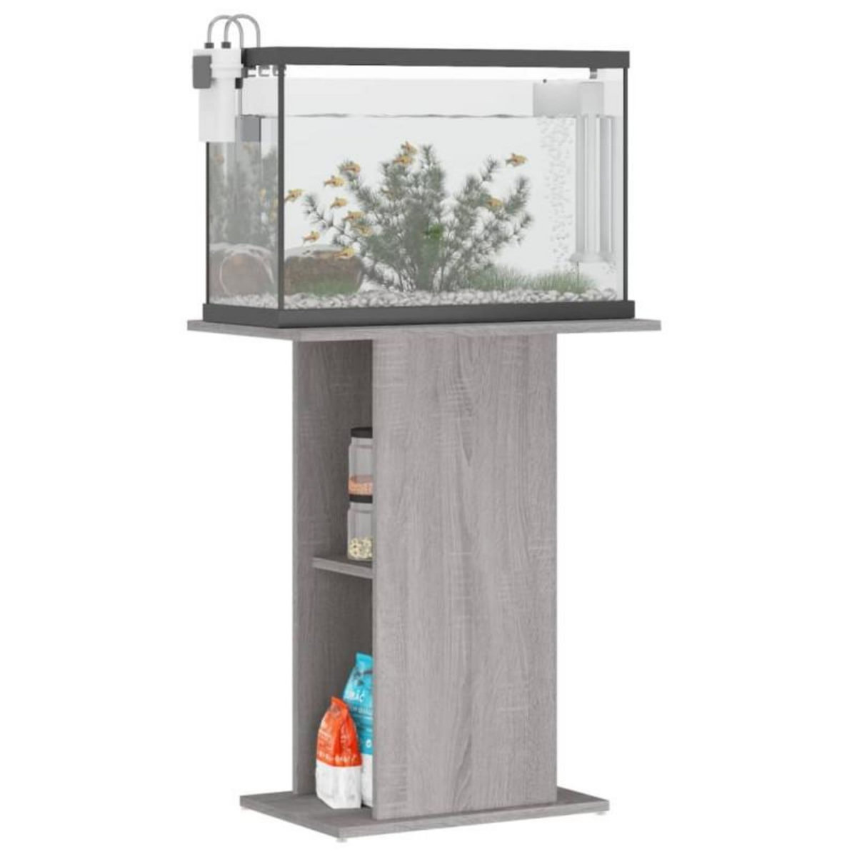 VIDAXL Support d aquarium sonoma gris 60,5x36x72,5cm bois d ingénierie