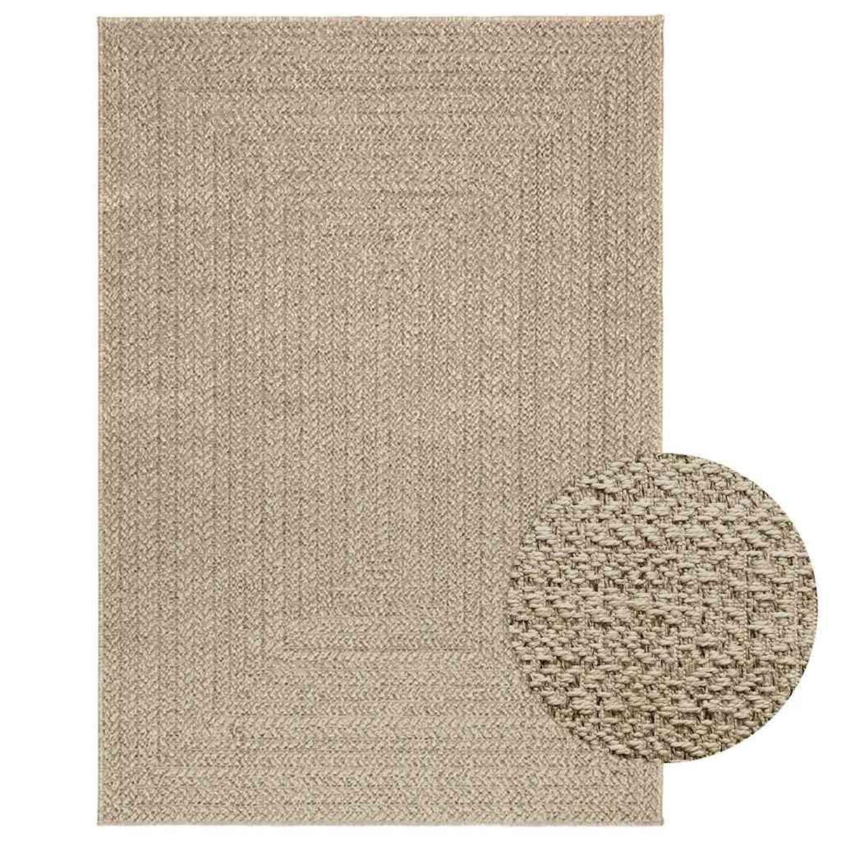 VIDAXL Tapis ZIZUR beige 120x170 cm aspect de jute interieur exterieur