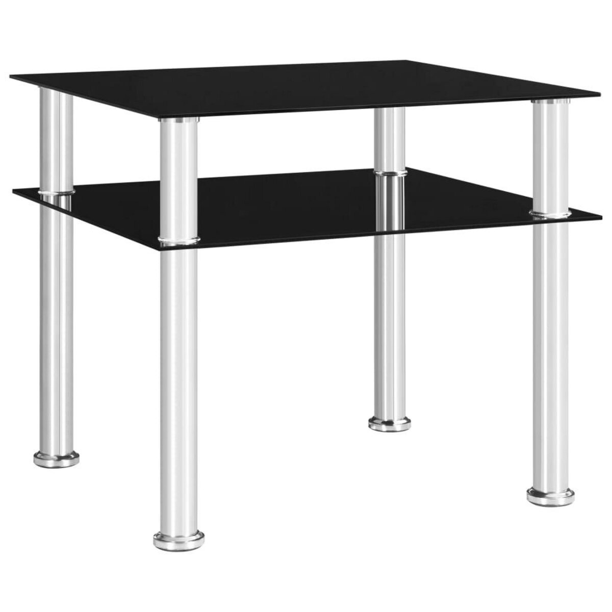 VIDAXL Table d'appoint Noir 45x50x45 cm Verre trempe