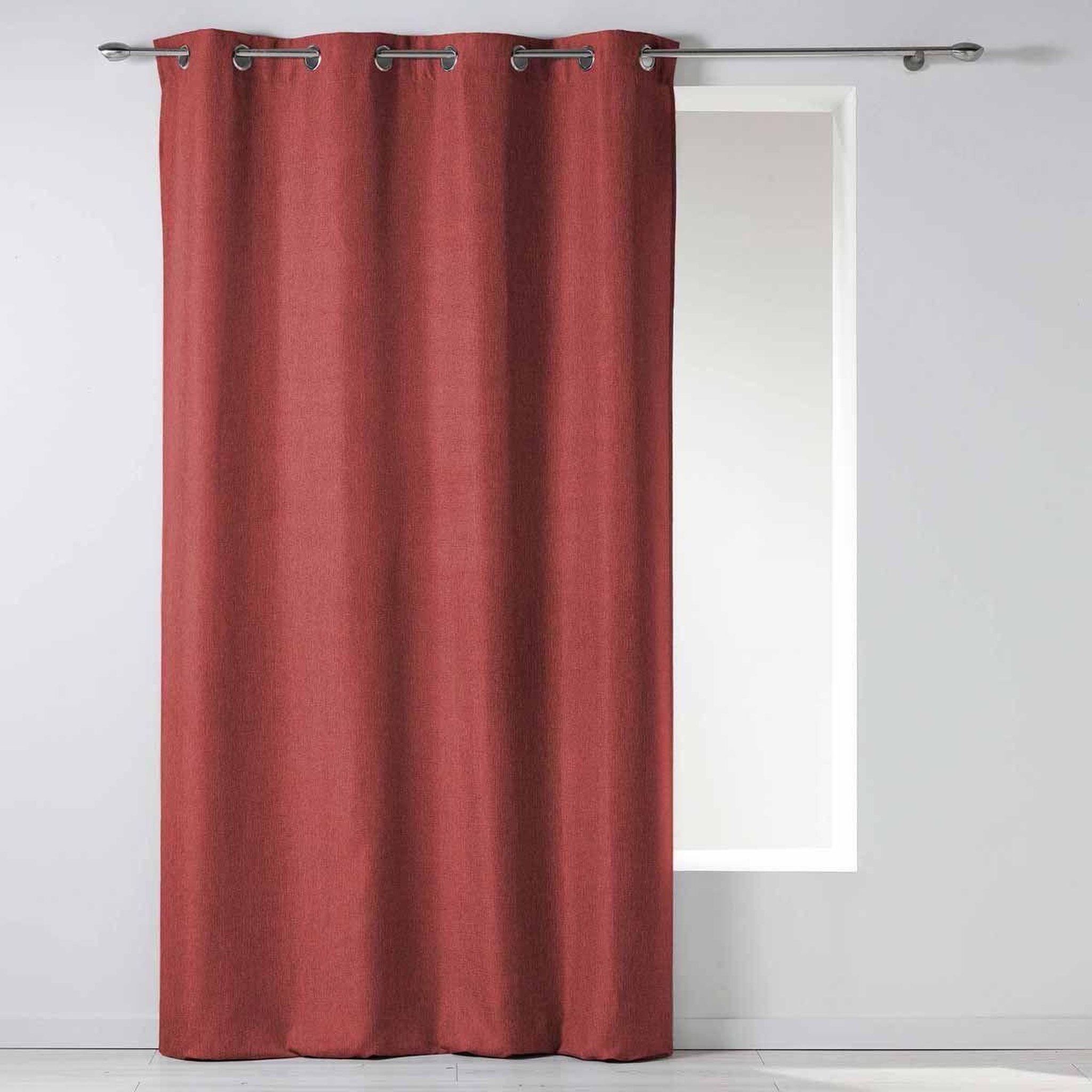 Douceur d'Intérieur Rideau à œillets  newton  140x260cm carmin