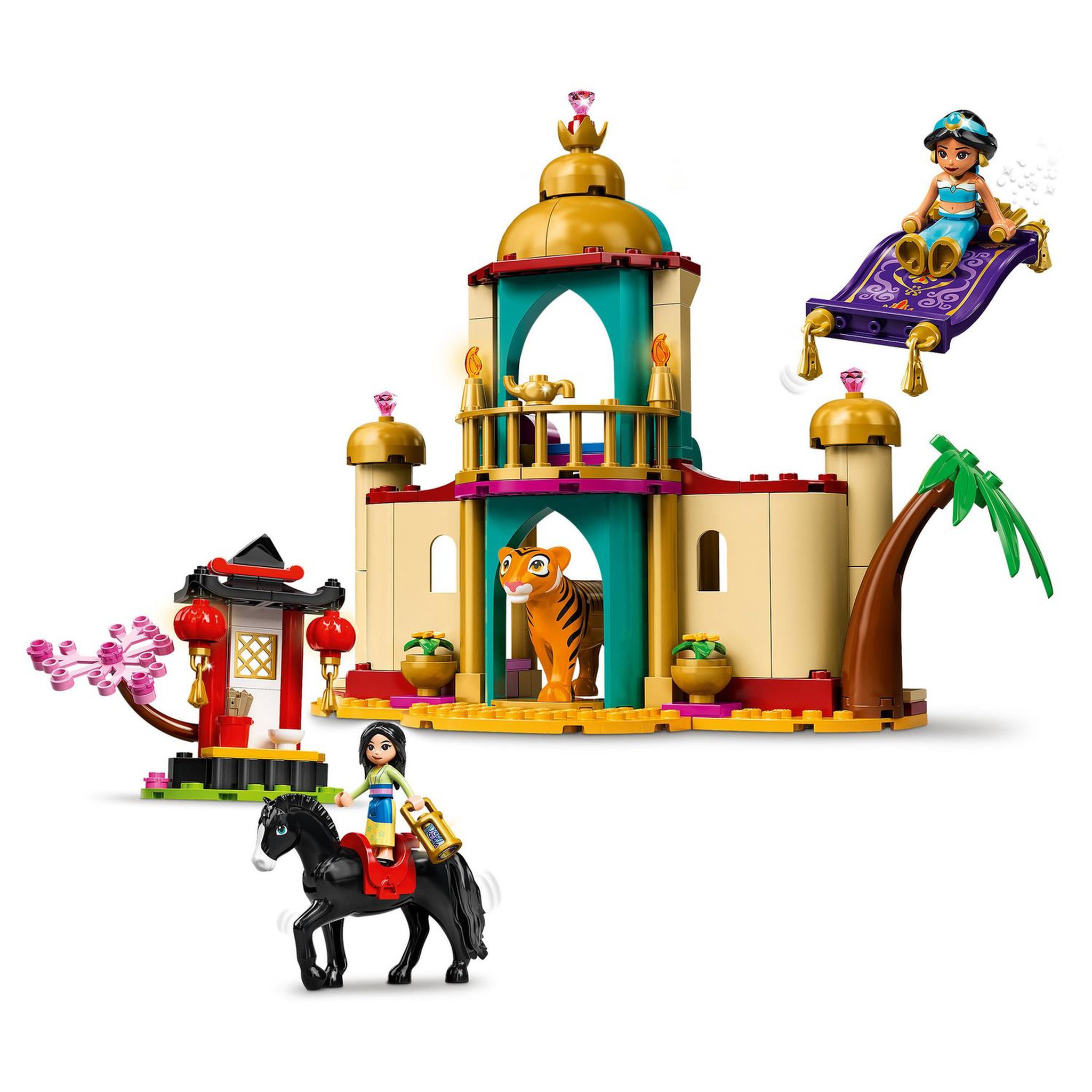 Voir la diapositive 3 : LEGO Disney 43208 - Les Aventures de Jasmine et Mulan avec Figurine Cheval et Mini-Poupées