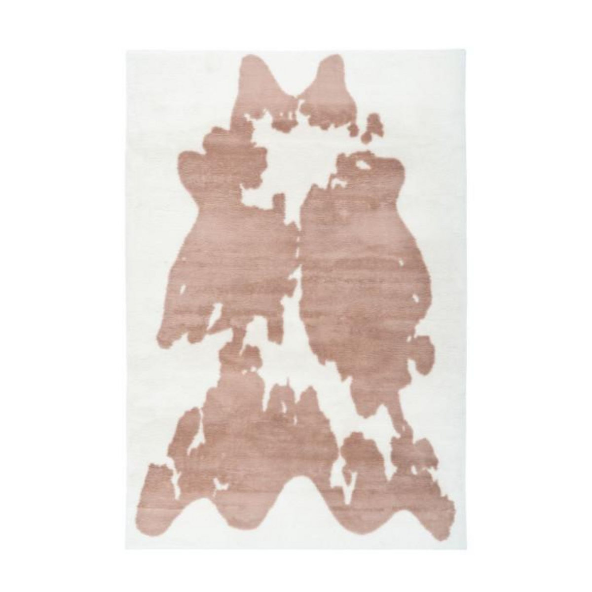Paris Prix Tapis Imitation Fourrure  Rabbit  Taupe & Blanc