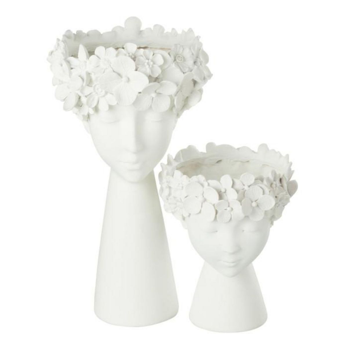 Paris Prix Cache-Pot Déco  Tête  23cm Blanc