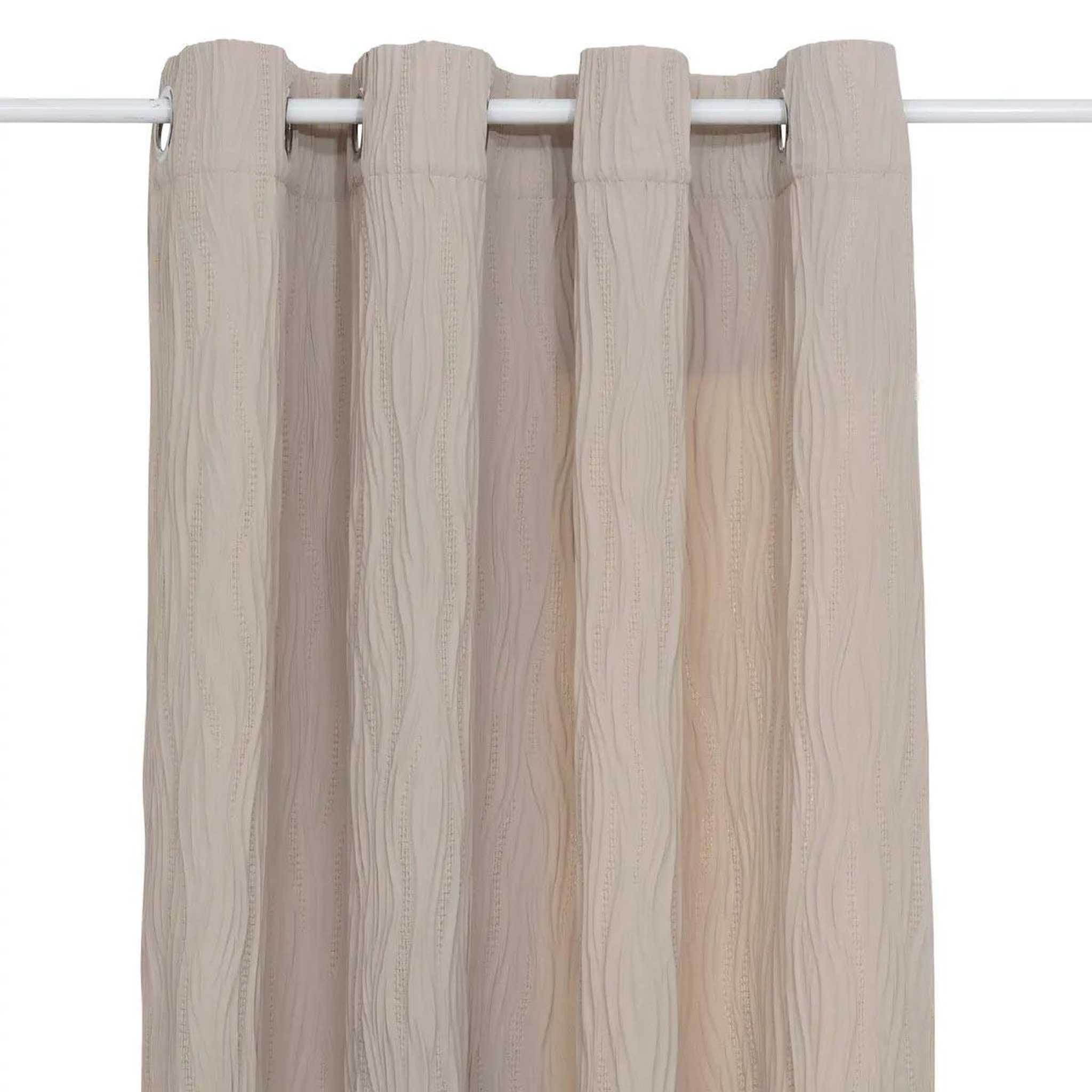 Voir la diapositive 2 : ATMOSPHERA Rideau plissé à œillets  maëly  135x260cm beige lin