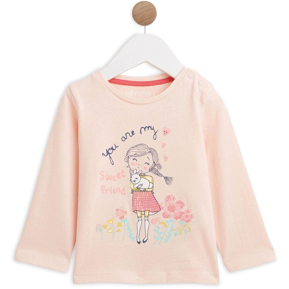 IN EXTENSO T-shirt manches longues coton bio bébé fille