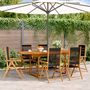 Voir la diapositive 1 : VIDAXL Ensemble a Manger de jardin 7pcs noir polypropylene bois massif