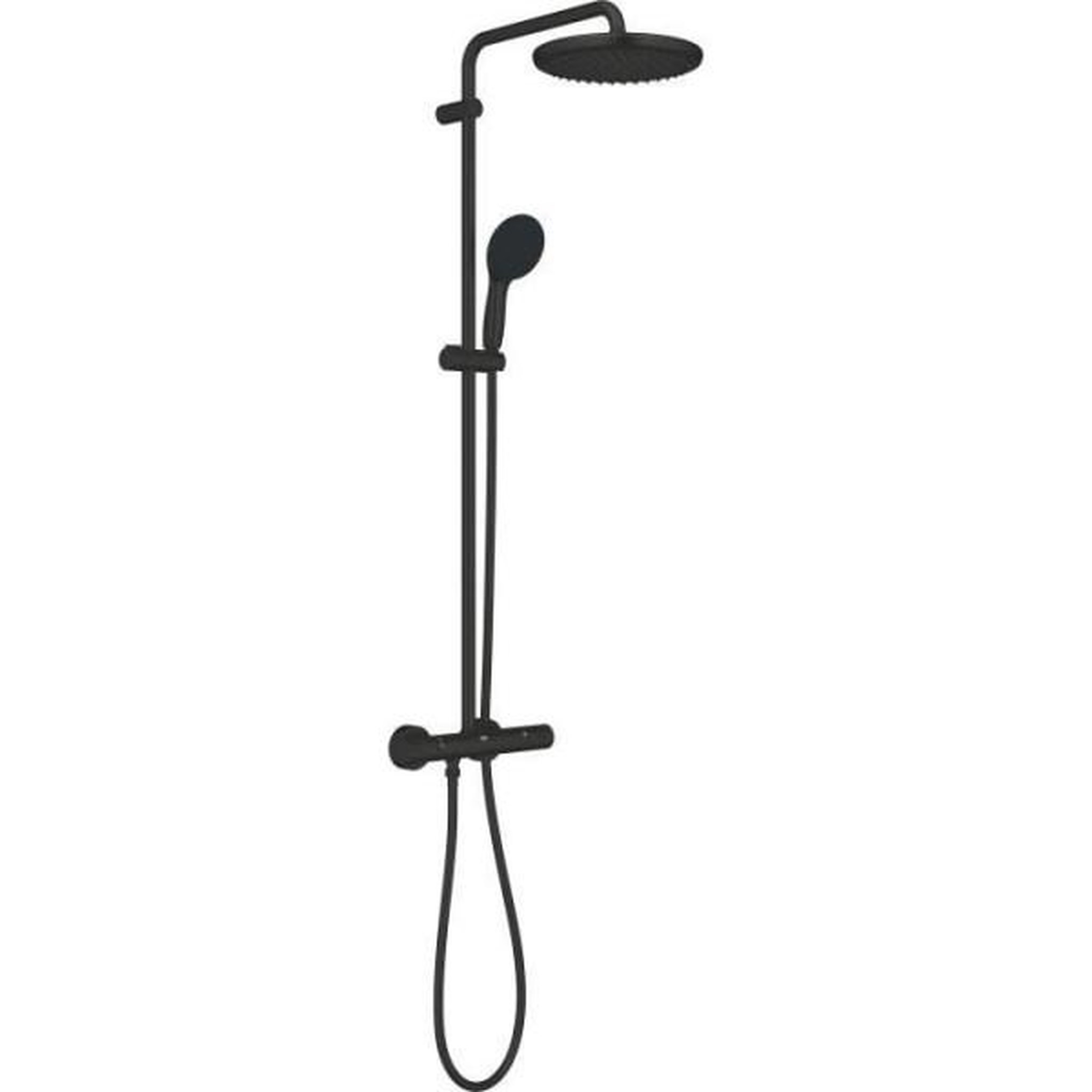 Grohe Colonne de douche avec mitigeur thermostatique - economie d'eau - grohe vitalio start system 250 - noir mat - 266772431