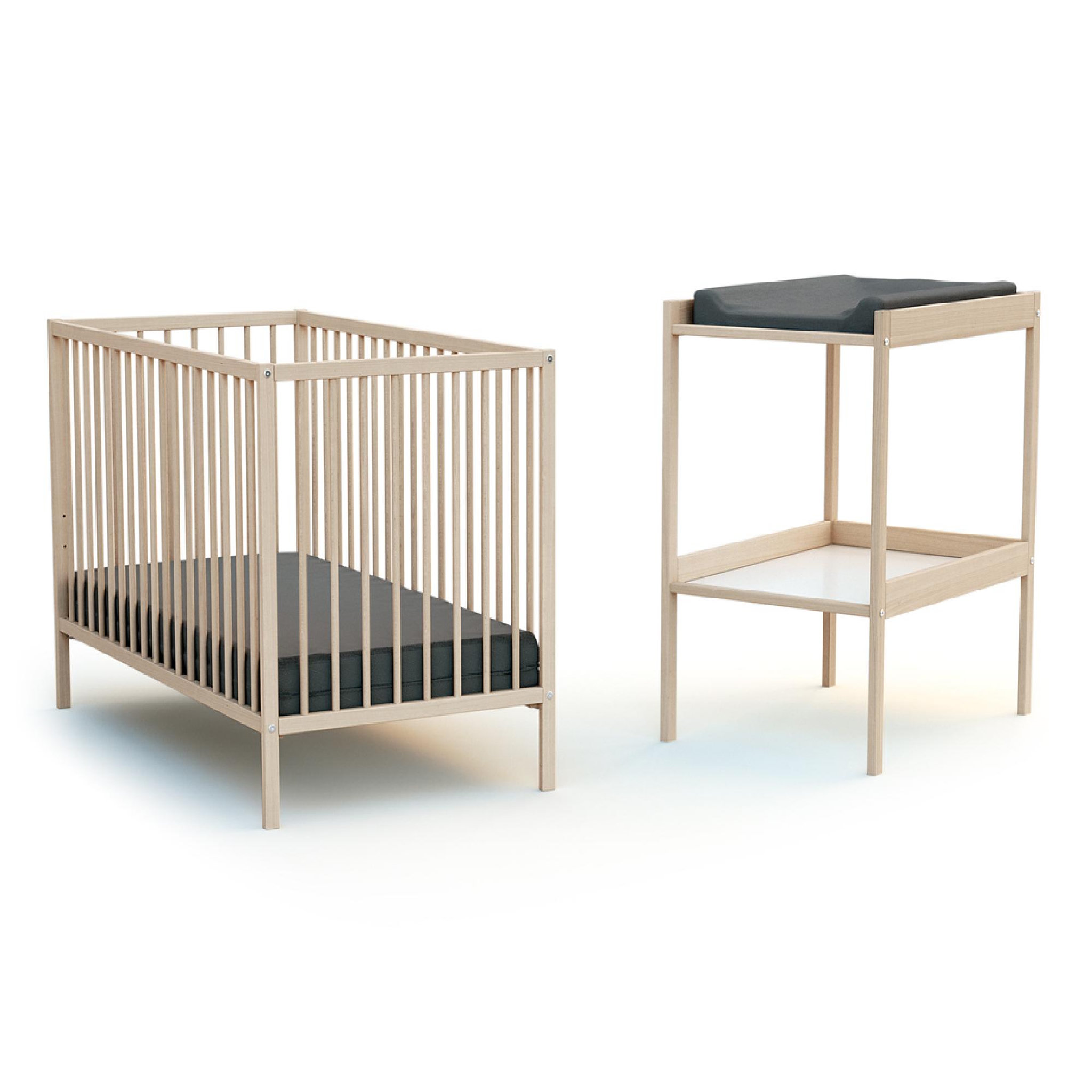 Voir la diapositive 1 : AT4 Chambre bébé lit et table à langer en bois