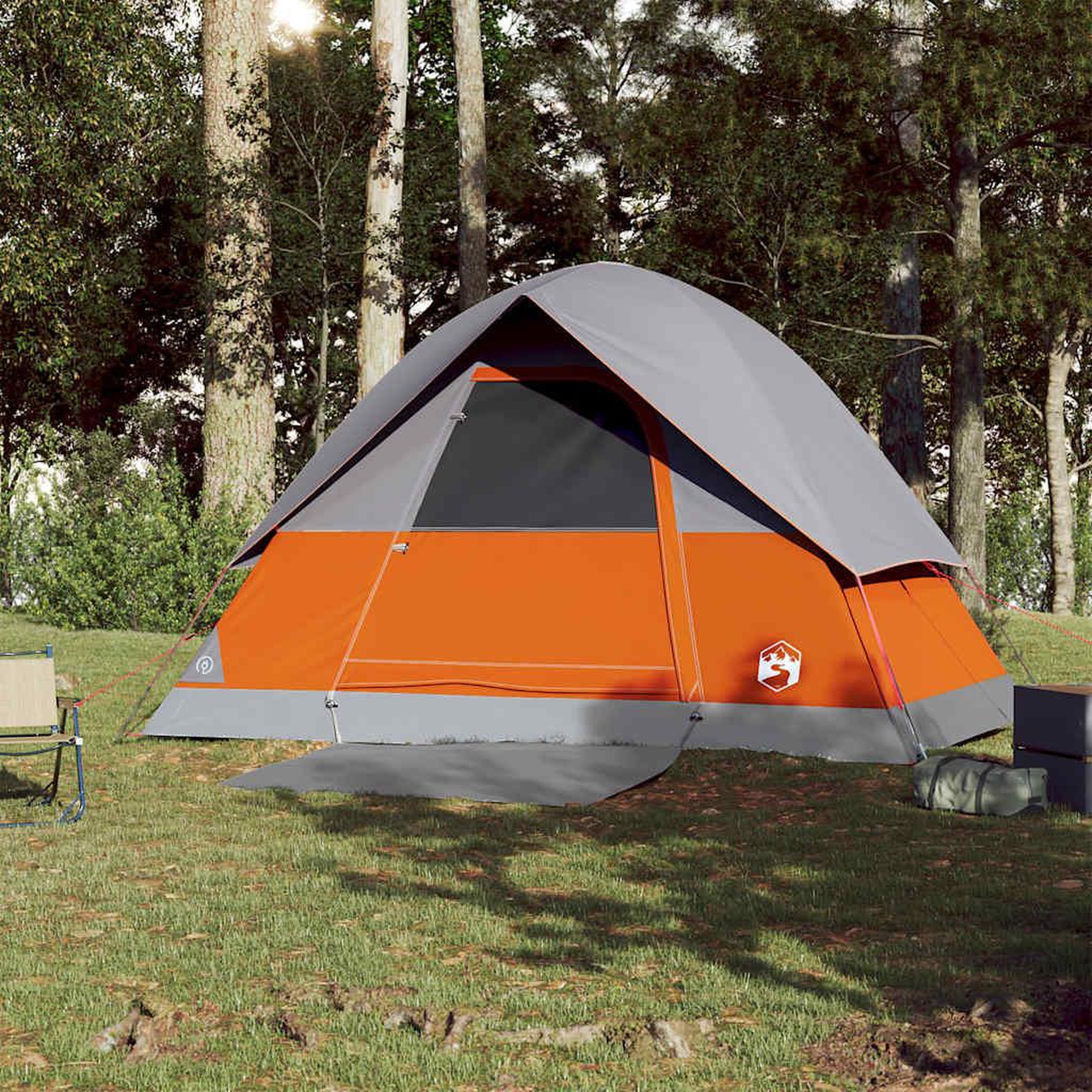 Voir la diapositive 3 : VIDAXL Tente de camping a dome 3 personnes orange impermeable