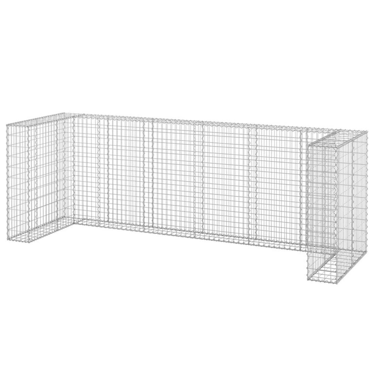 VIDAXL Mur en gabion pour poubelles Acier galvanise 325x100x110 cm