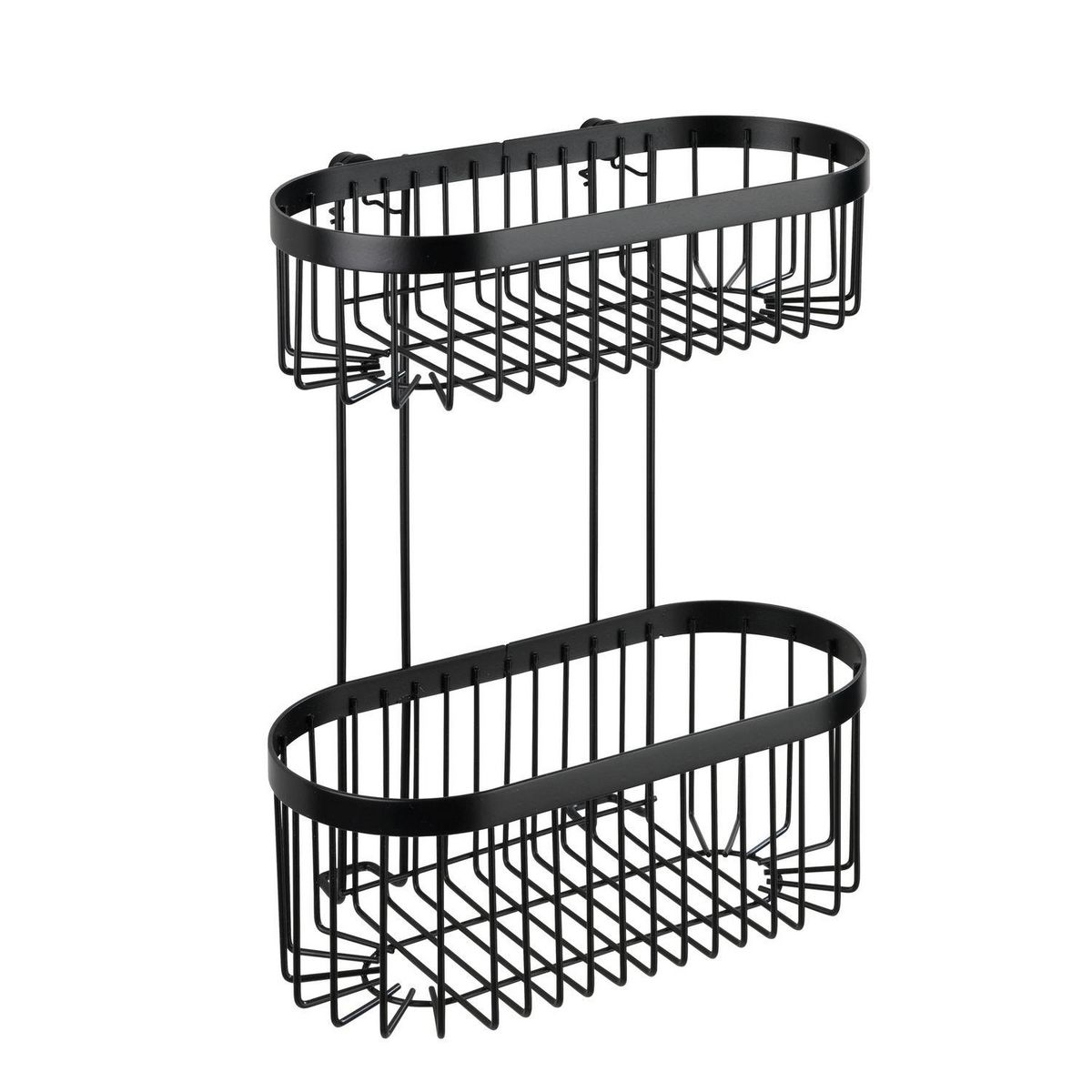 Wenko Etagère murale de douche indus Classic - L. 26 x H. 33 cm - Noir
