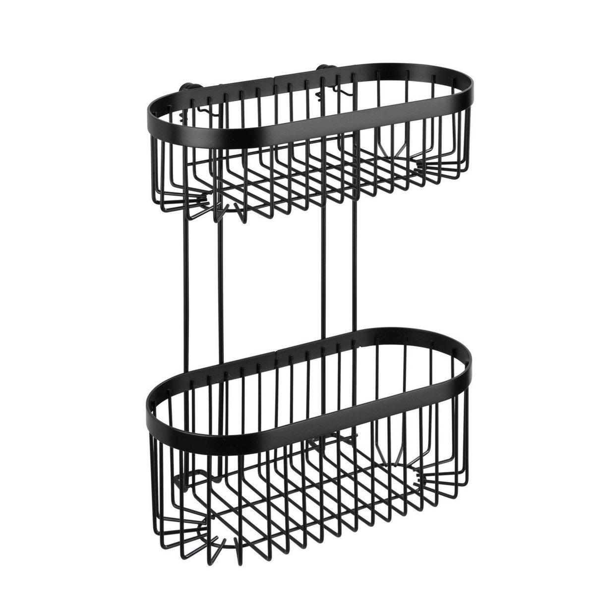 Wenko Etagère murale de douche indus Classic - L. 26 x H. 33 cm - Noir