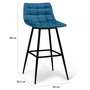 Voir la diapositive 6 : ID MARKET Lot de 4 tabourets de bar MADY en velours mix color bleu, gris clair, gris foncé, jaune
