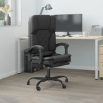 VIDAXL Fauteuil de massage inclinable de bureau Noir Similicuir