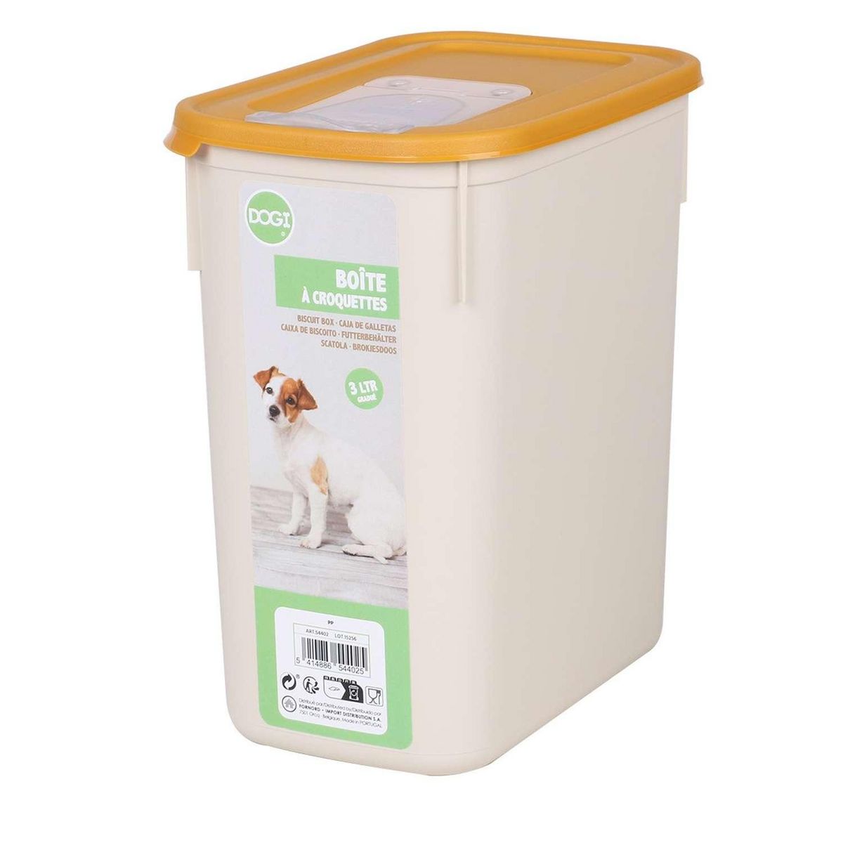 TOILINUX Boite conteneur à croquettes graduée pour chien - 3L