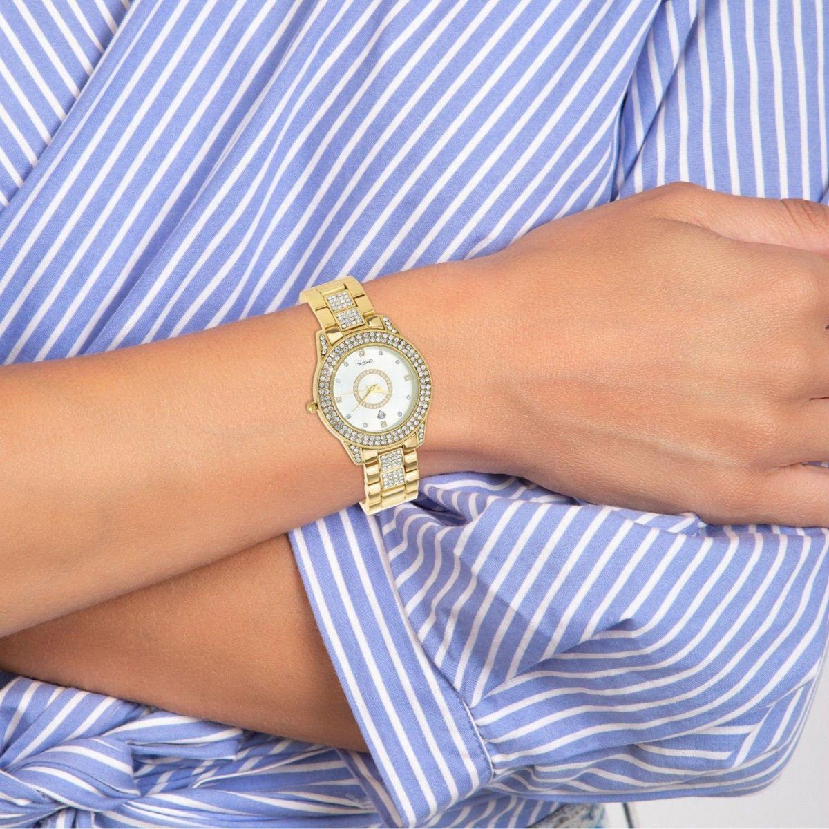 SC CRYSTAL Montre Enora élégante ornée de Cristaux scintillants par SC Crystal