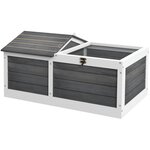 PAWHUT Enclos pour tortue - parc pour tortue - niche, enclos extérieur grillagé, toit ouvrant verrouillable - sapin gris blanc