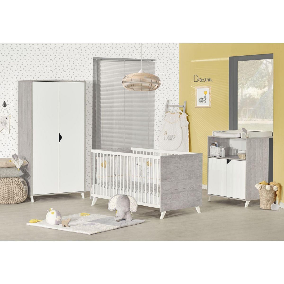 BABY PRICE  Lit bébé évolutif Little Big Bed 140x70cm SCANDI coloris gris 