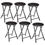 FIVE Lot de 6 Tabourets pliants en PVC. Coloris disponibles : Noir, Gris