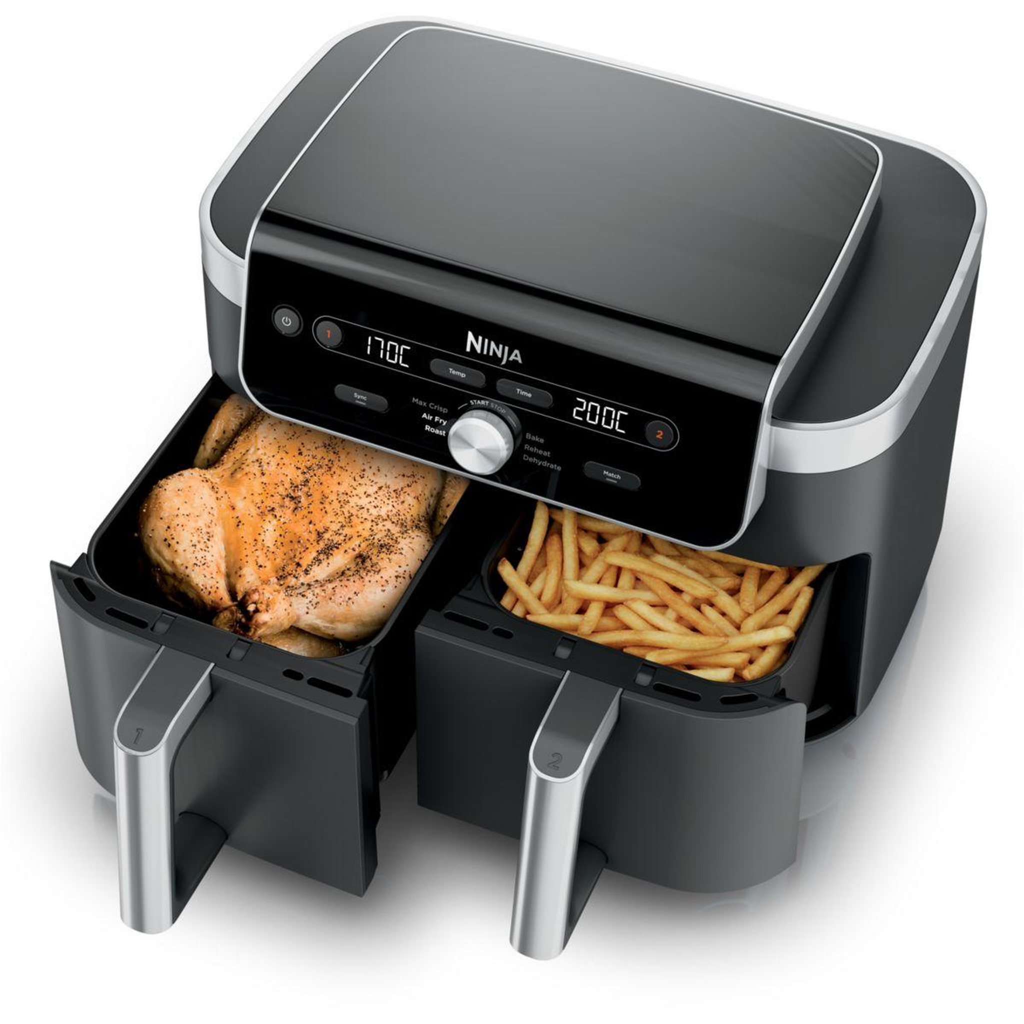 Voir la diapositive 3 : NINJA Friteuse sans huile Foodi Dual Air Fryer 9.5L DZ901EUI