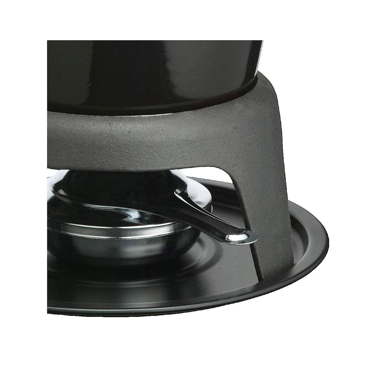 ASTER Ensemble de fondue Aster MasterClass - Caquelon en fonte émaillée noir avec brûleur ajustable