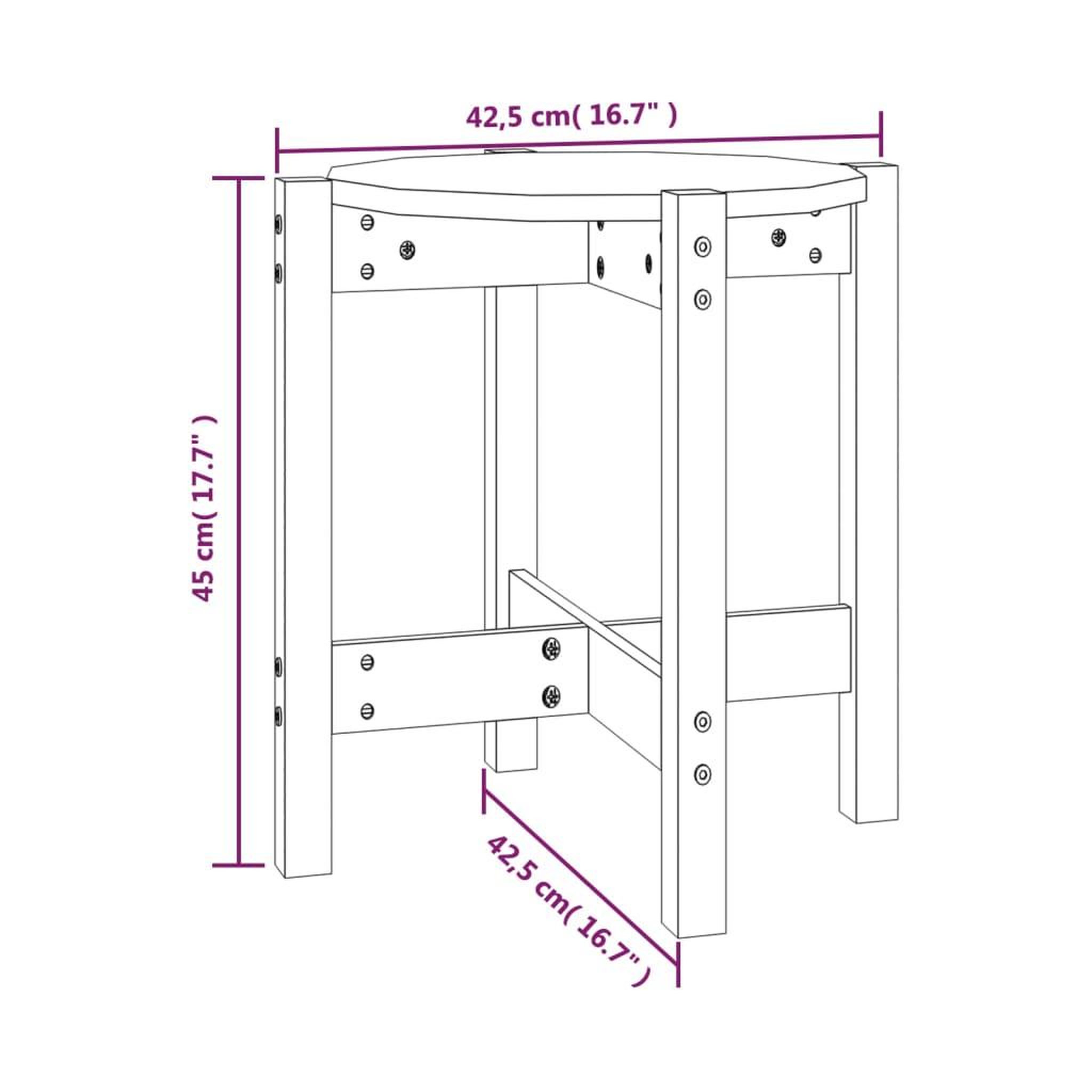 Voir la diapositive 6 : VIDAXL Table basse Blanc Ø 42,5x45 cm Bois massif de pin