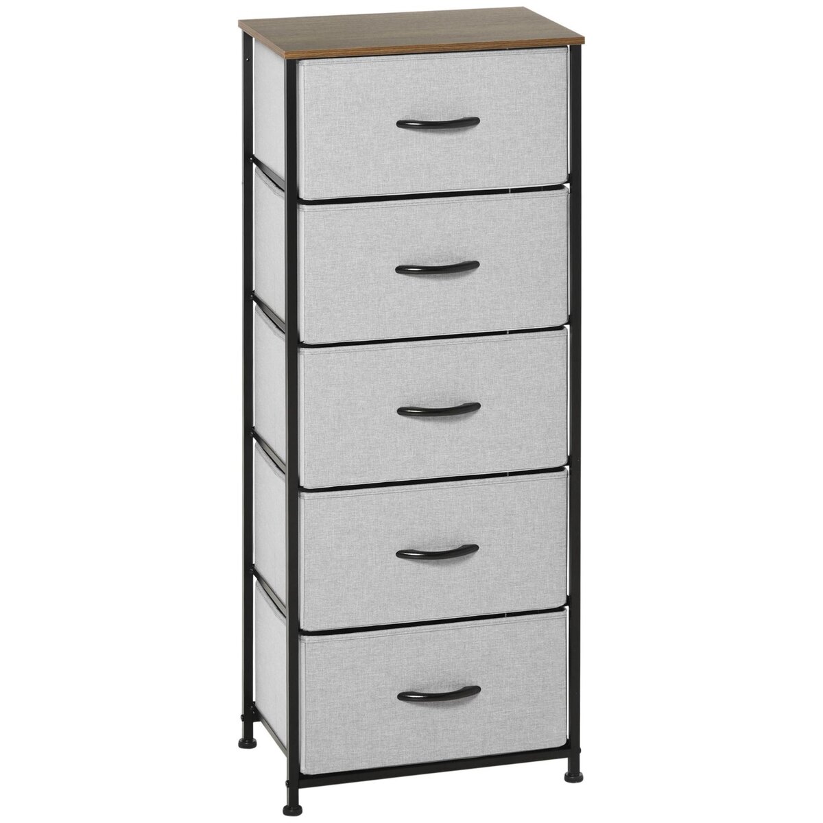 Commode meuble de rangement 8 tiroirs pliables en tissu 100 x 30 x 78,5 cm  gris