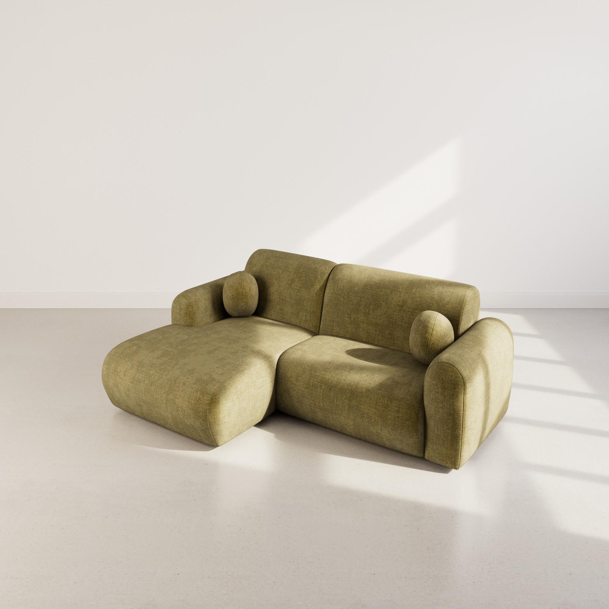 Voir la diapositive 3 : BEST MOBILIER Louise - canapé d'angle gauche 4 places en velours texturé