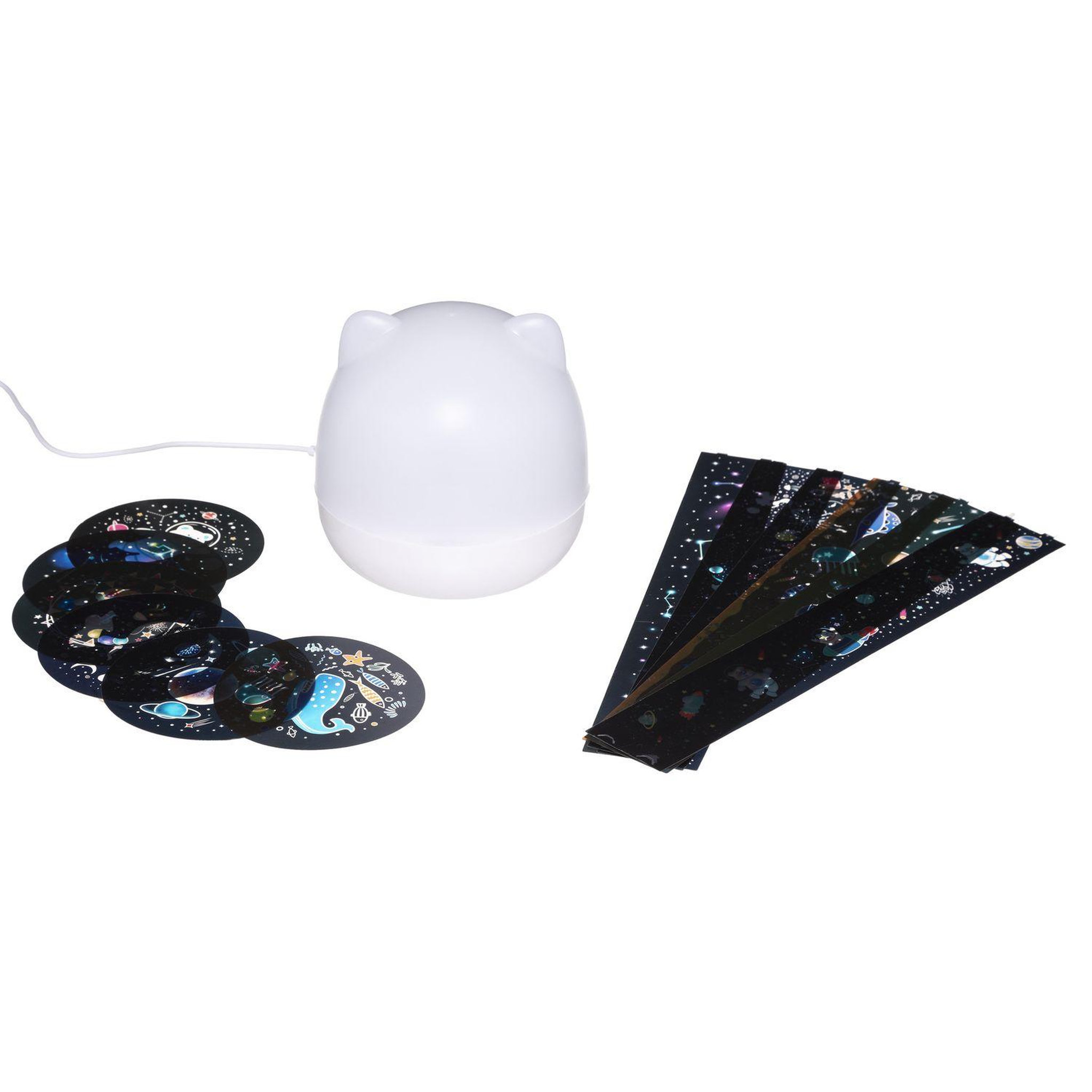 Voir la diapositive 3 : Atmosphera Kids Veilleuse rotative chat - Blanc