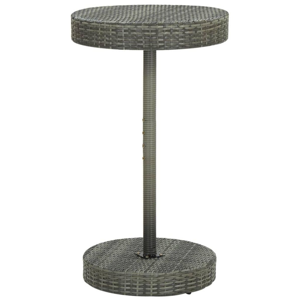 VIDAXL Ensemble de bar jardin 3 pcs gris poly rotin/bois massif acacia