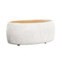 Voir la diapositive 1 : BEST MOBILIER Mahina - table basse ovale - en tissu bouclette et plateau effet bois - 114 cm