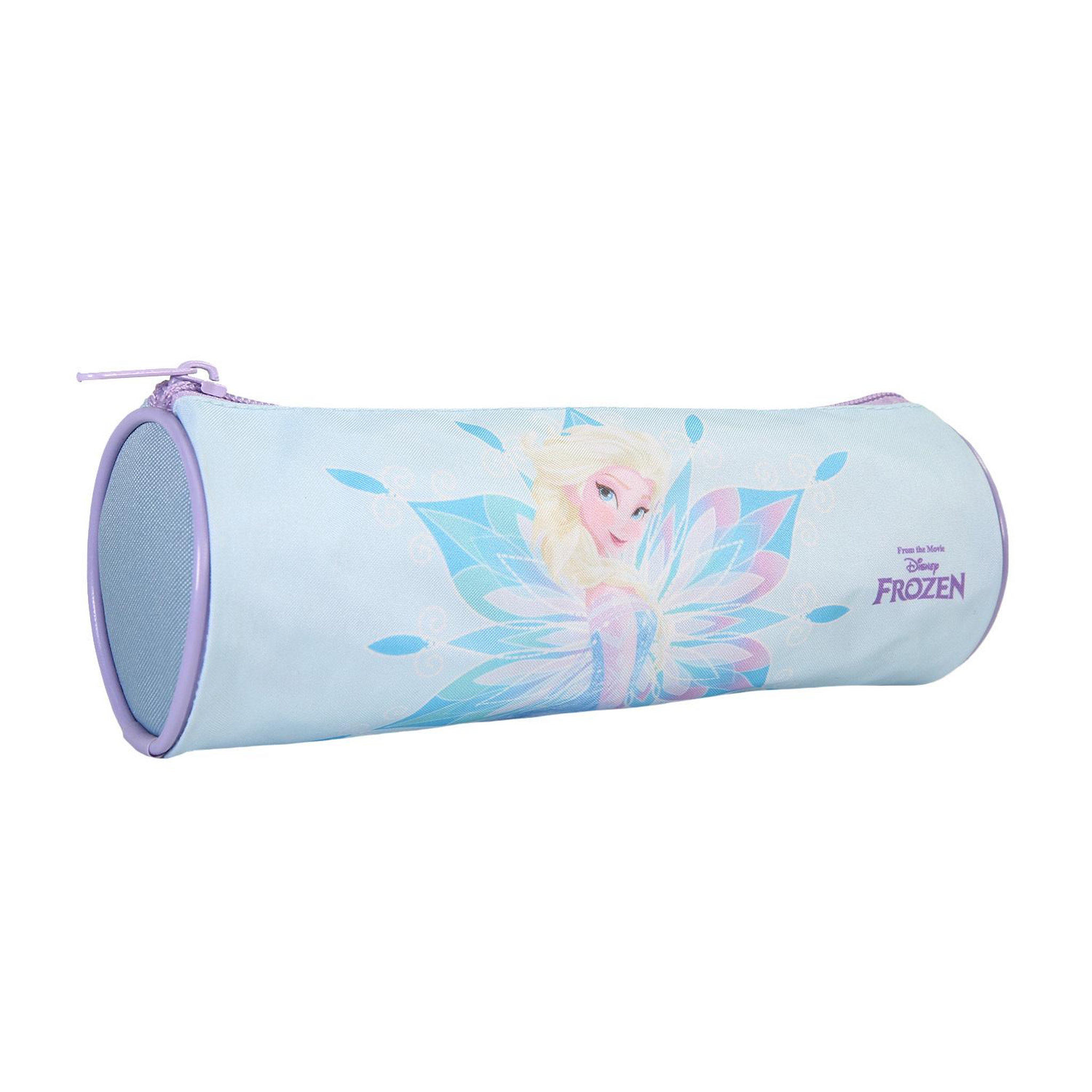 Voir la diapositive 2 : Bagtrotter Bagtrotter - La Reine des Neiges - Frozen - Disney -Trousse Scolaire Ronde - Turquoise - 1 Compartiment Zippé - 22x7x7cm - Matière Polyester - Accessoire et Papeterie Scolaire