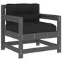 Voir la diapositive 3 : VIDAXL Chaises de jardin et coussins lot de 2 gris bois de pin massif