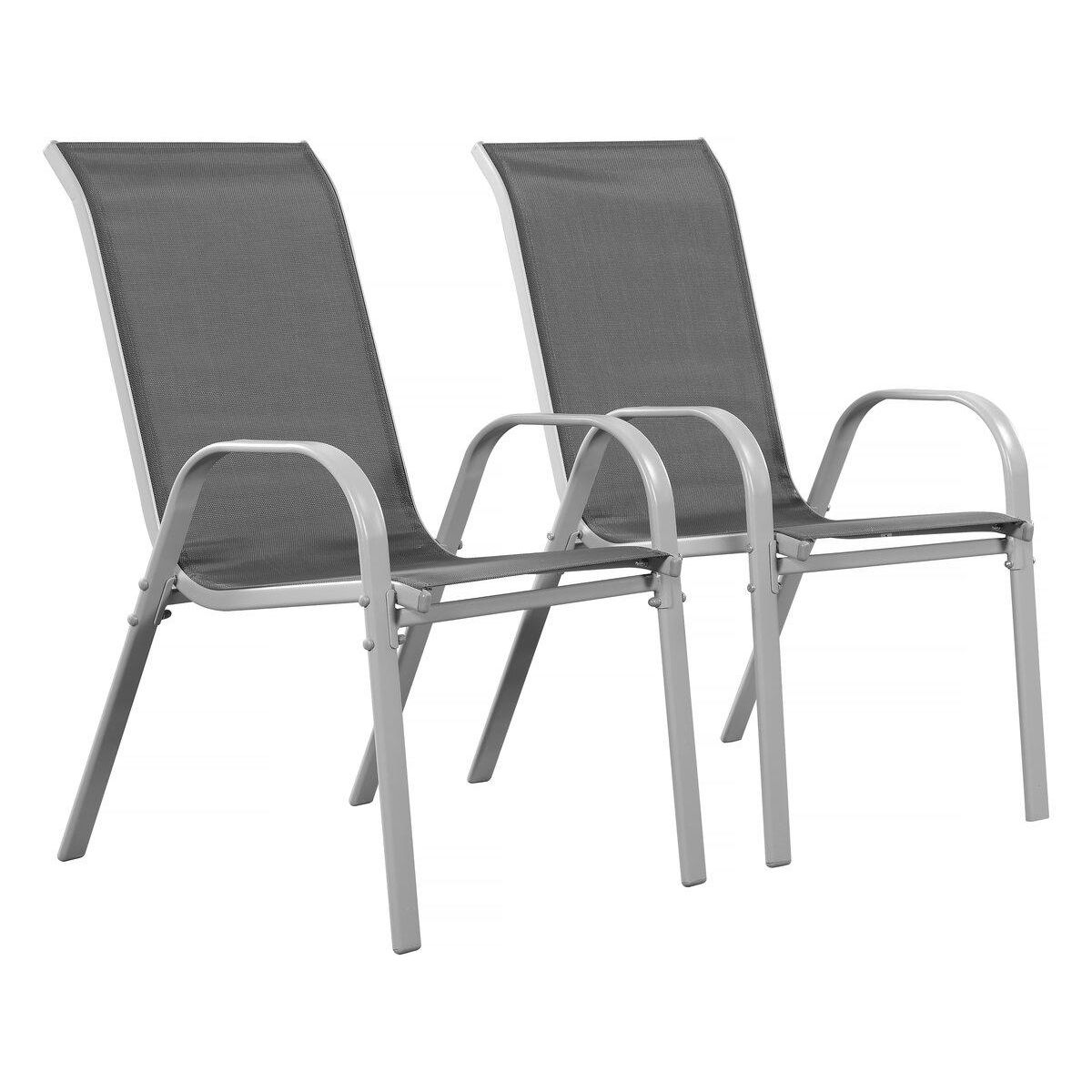 Habitat et Jardin Fauteuil jardin Textilène  Cordoba  - Phoenix - Gris foncé - Lot de 2